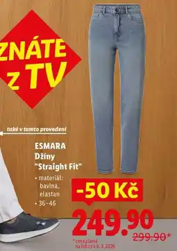 Lidl ESMARA Džíny Straight Fit nabídka
