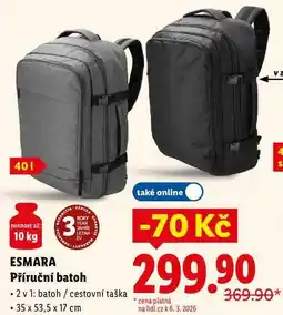 Lidl ESMARA Příruční batoh nabídka