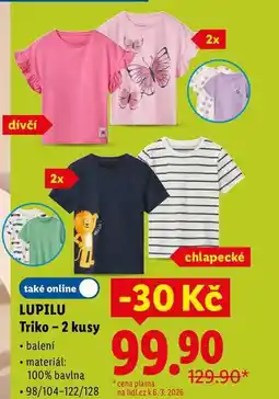 Lidl LUPILU Triko - 2 kusy nabídka