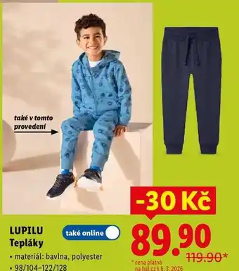 Lidl LUPILU Tepláky nabídka