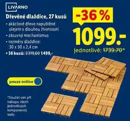 Lidl Dřevěné dlaždice, 27 kusů nabídka