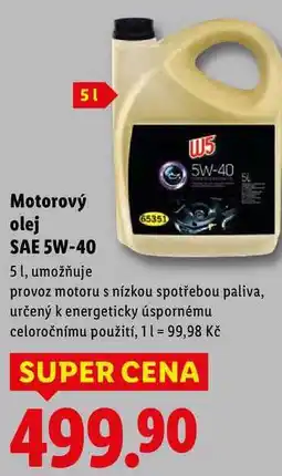 Lidl Motorový olej SAE 5W-40 nabídka