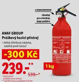 Lidl ANAF GROUP Práškový hasicí přístroj nabídka