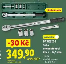 Lidl PARKSIDE Sada momentových klíčů - 12,5 mm nabídka