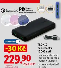 Lidl TRONIC Powerbanka 10 000 mAh nabídka