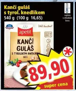 Norma Kančí guláš s tyrol. knedlíkem nabídka