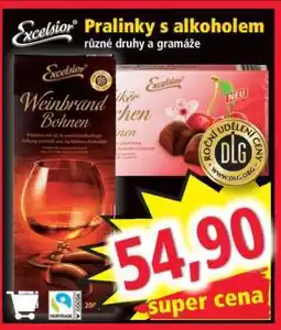 Norma Excelsior Pralinky s alkoholem nabídka