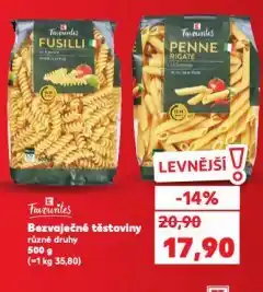 Kaufland Bezvaječné těstoviny nabídka