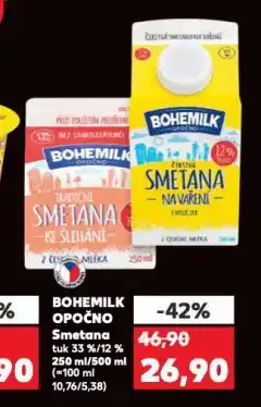 Kaufland Bohemilk opočno smetana nabídka