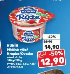 Kaufland Kunín mléčná rýže nabídka