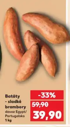 Kaufland Batáty - sladké brambory nabídka