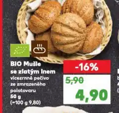 Kaufland Bio mušle se zlatým lnem nabídka