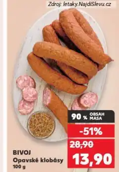 Kaufland Bivoj opavské klobásy nabídka