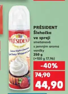 Kaufland Président šlehačka ve spreji nabídka