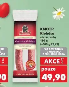 Kaufland Kmotr klobása nabídka