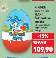 Kaufland Kinder surprise maxi čokoládové vajíčko nabídka