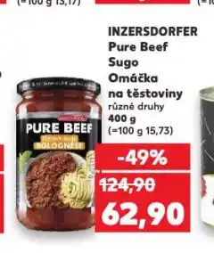 Kaufland Inzersdorfer pure beef sugo omáčka na těstoviny nabídka