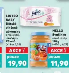 Kaufland Linteo baby dětské vlhčené ubrousky nabídka