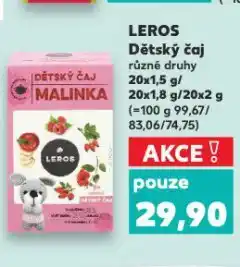Kaufland Leros dětský čaj nabídka