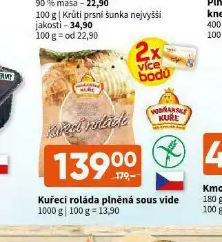 Terno Kuřecí roláda plněná sous vide nabídka