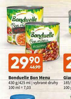 Terno Bonduelle bon menu nabídka