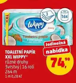 Penny Market TOALETNÍ PAPÍR XXL WIPPY, 16 rolí nabídka