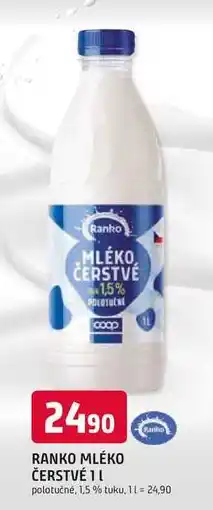 Trefa RANKO MLÉKO ČERSTVÉ 1l polotučné, 1,5 % tuku nabídka