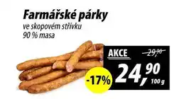ZEMAN Farmářské párky ve skopovém střívku 90% masa nabídka
