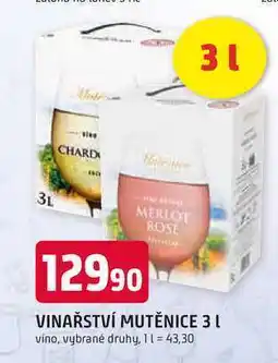 Trefa VINAŘSTVÍ MUTĚNICE 3 L víno, vybrané druhy nabídka
