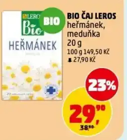 Penny Market Bio čaj leros bio heřmánek, meduňka nabídka
