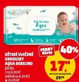 Penny Market Dětské vlhčené ubrousky aqua bebelino nabídka