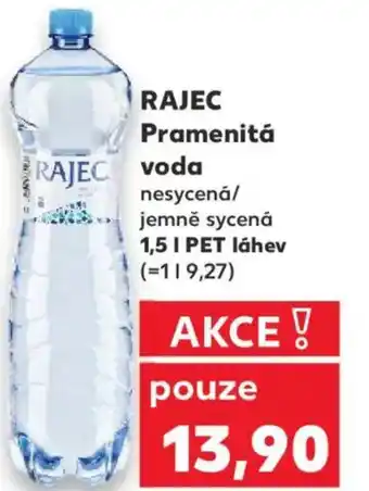 Kaufland RAJEC Pramenitá voda nabídka