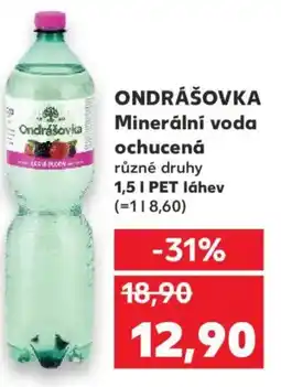 Kaufland ONDRÁŠOVKA Minerální voda ochucená nabídka
