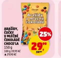 Penny Market Arašídy v mléčné čokoládě choco'la nabídka