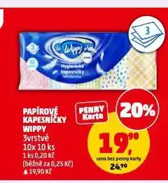 Penny Market Wippy papírové kapesníčky nabídka