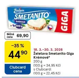 Tesco Želetava Smetanito Giga krémové nabídka