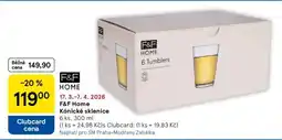 Tesco F&F Home Kónické sklenice nabídka