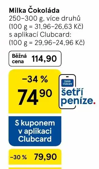 Tesco Milka Čokoláda nabídka
