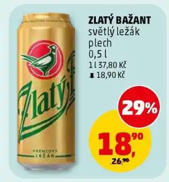 Penny Market ZLATÝ BAŽANT světlý ležák plech nabídka