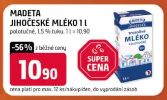 Terno MADETA Jihočeské mléko 1 l nabídka