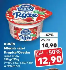 Kaufland KUNÍN Mléčná rýže/krupice/Oveska nabídka
