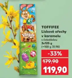 Kaufland TOFFIFEE Lískové ořechy v karamelu s čokoládou nabídka