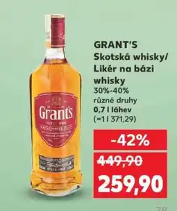 Kaufland GRANT’S Skotská whisky/Likér na bázi whisky nabídka