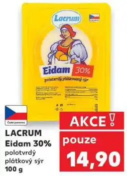 Kaufland Lacrum Eidam 30% polotvrdý plátkový sýr 100 g nabídka