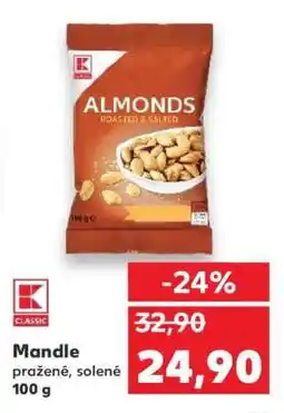 Kaufland Mandle pražené, solené 100 g nabídka