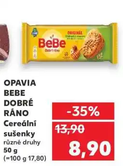 Kaufland OPAVIA Bebe Dobré ráno Cereální sušenky nabídka