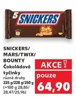 Kaufland SNICKERS / MARS / TWIX / BOUNTY Čokoládové tyčinky nabídka