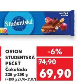 Kaufland Orion Studentská pečeť čokoláda nabídka