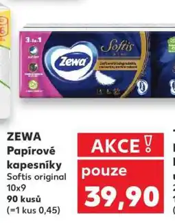 Kaufland ZEWA Papírové kapesníky Softis original 10x9 nabídka