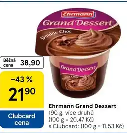 Tesco Ehrmann Grand Dessert nabídka
